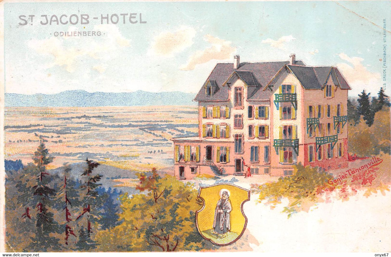 MONT-SAINT-ODILE-St.Odilienberg-67-Bas-Rhin-Alsace-Jacob-Hotel-DESSIN-ILLUSTRATEUR-TANCONVILLE-PLI - Sainte Odile