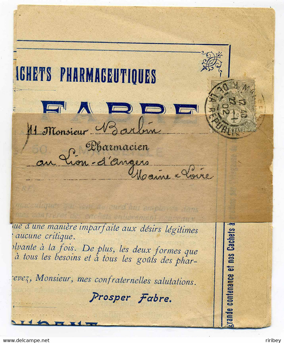 LABORATOIRE PHARMACEUTIQUE FABRE / Prosper FABRE / Envoie Sous Bande / 1902 - 1877-1920: Semi Modern Period