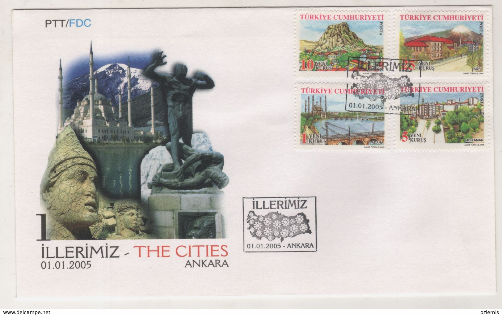 TURKEY,TURKEI,TURQUIE,THE CITIES   2005-2006 ,12  FDC - Cartas & Documentos