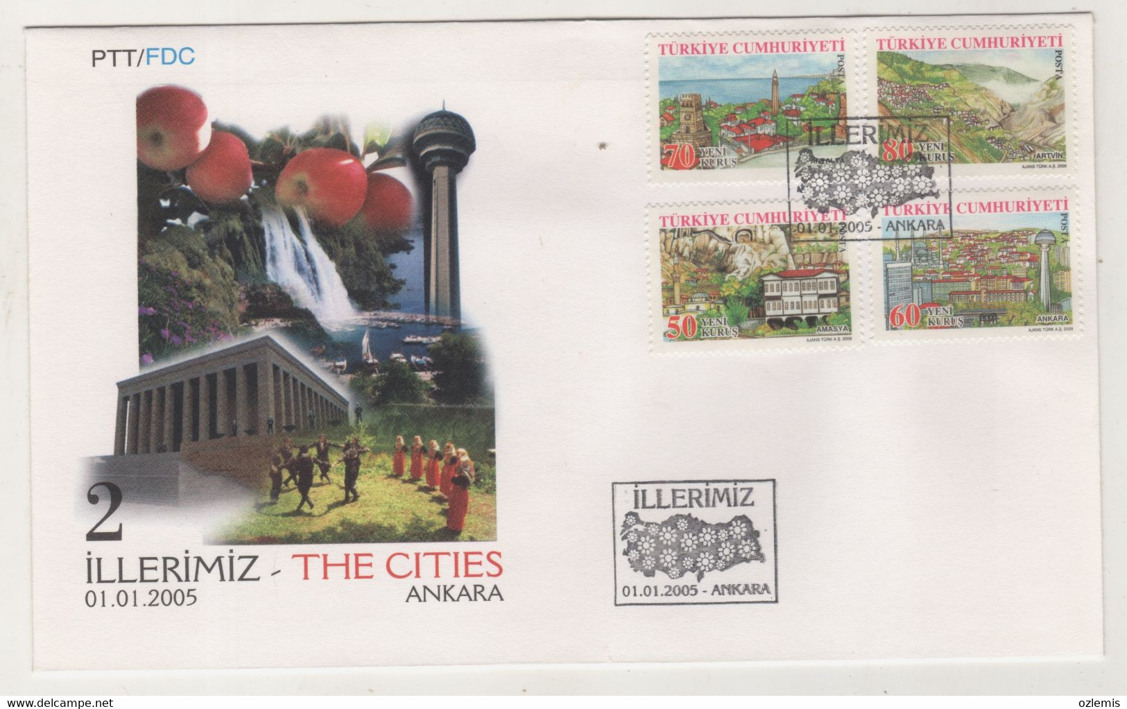 TURKEY,TURKEI,TURQUIE,THE CITIES   2005-2006 ,12  FDC - Briefe U. Dokumente