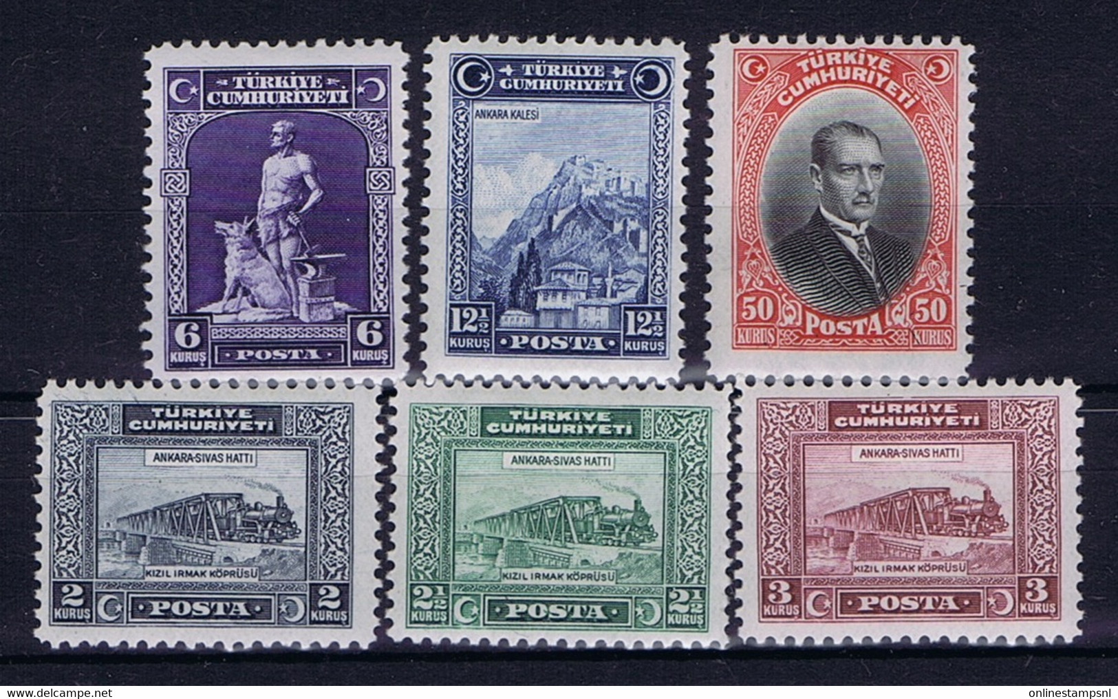Turkey Mi 885 - 890  Isf 1205 - 1210 1929 MH/*, Mit Falz, Avec Charnière - Unused Stamps
