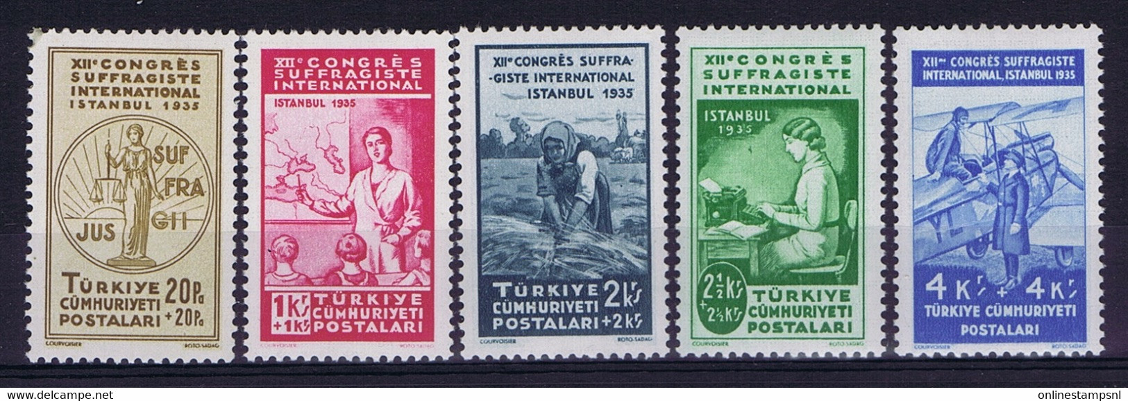 Turkey Mi 985 - 999  Isf 1324 -1338 1935 Mint Never Hinged, New Without Hinge. Postfrisch Women's Congress - Neufs