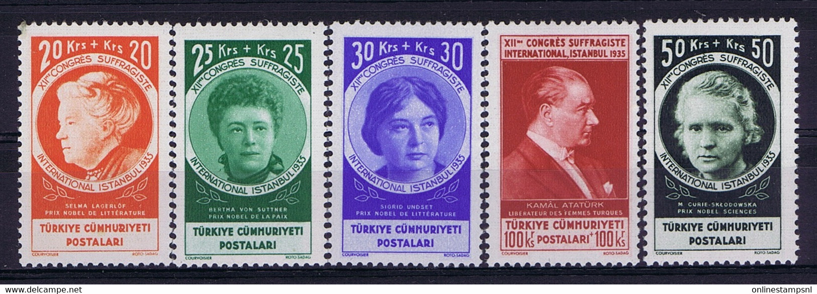 Turkey Mi 985 - 999  Isf 1324 -1338 1935 Mint Never Hinged, New Without Hinge. Postfrisch Women's Congress - Ungebraucht