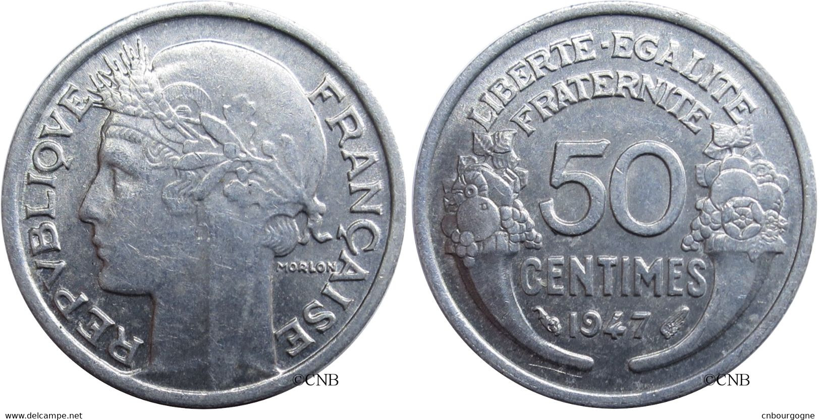 France - IVe République - 50 Centimes Morlon Aluminium, Poids Léger 1947 - SUP/MS60 - Fra1817 - 50 Centimes