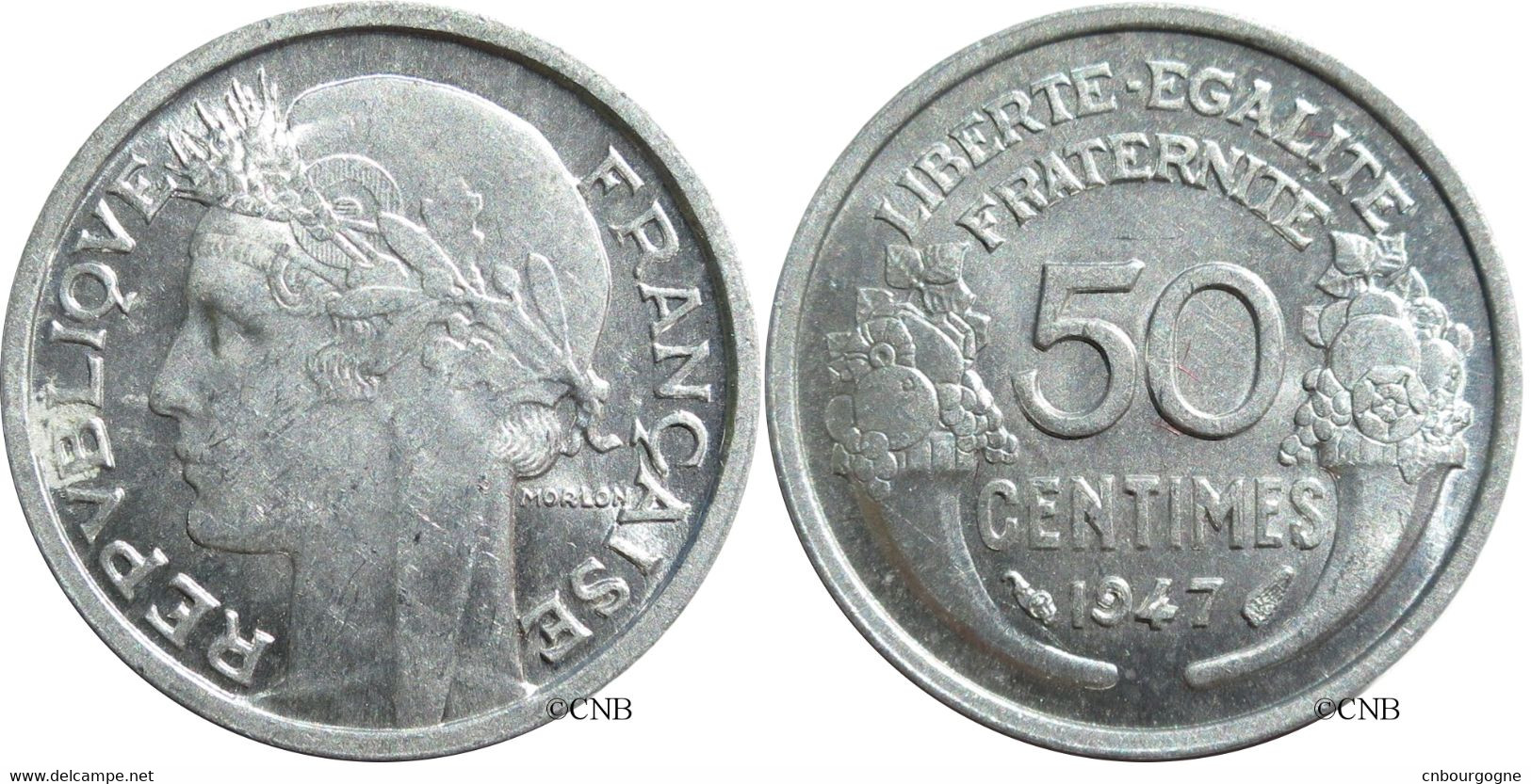 France - IVe République - 50 Centimes Morlon Aluminium, Poids Léger 1947 - SUP+/MS62 - Fra2301 - 50 Centimes