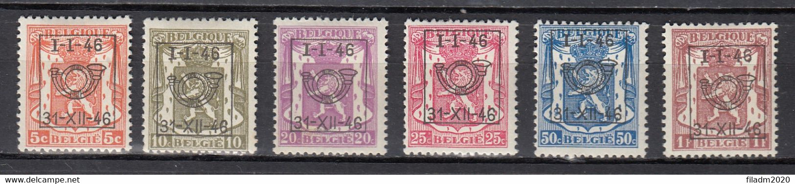 PRE547/552 Zonder Gom - Typografisch 1936-51 (Klein Staatswapen)