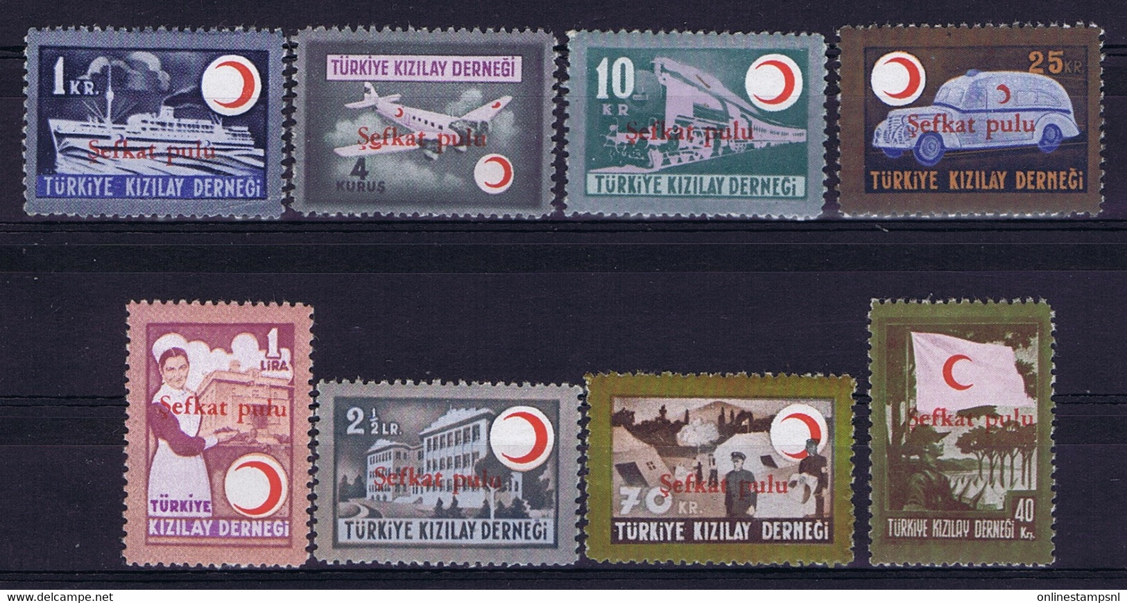 Turkey Mi Zwangszuschlagsmarken 156 - 163 1949 Mint Never Hinged, New Without Hinge. Postfrisch Red Cross - Unused Stamps