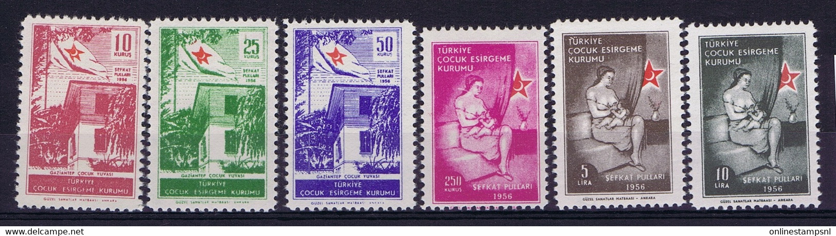 Turkey Mi Zwangszuschlagsmarken 206 - 211 1956 Mint Never Hinged, New Without Hinge. Postfrisch Part Set - Ungebraucht