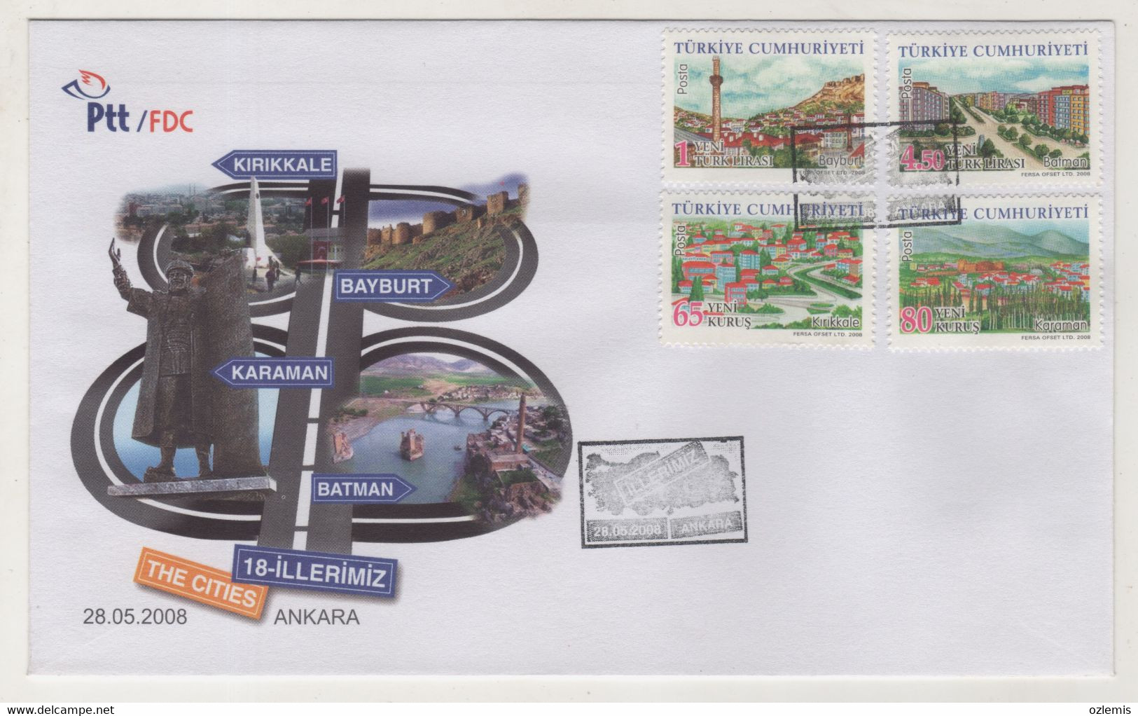 TURKEY,TURKEI,TURQUIE,THE CITIES   2007-2008,8  FDC