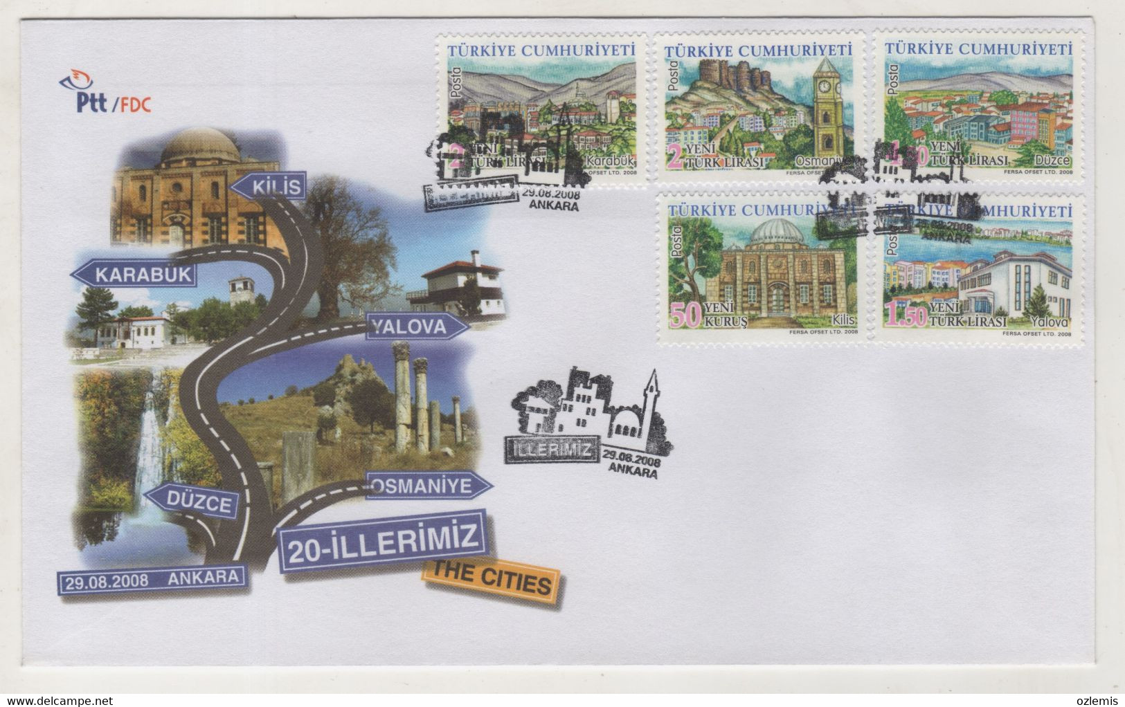 TURKEY,TURKEI,TURQUIE,THE CITIES   2007-2008,8  FDC