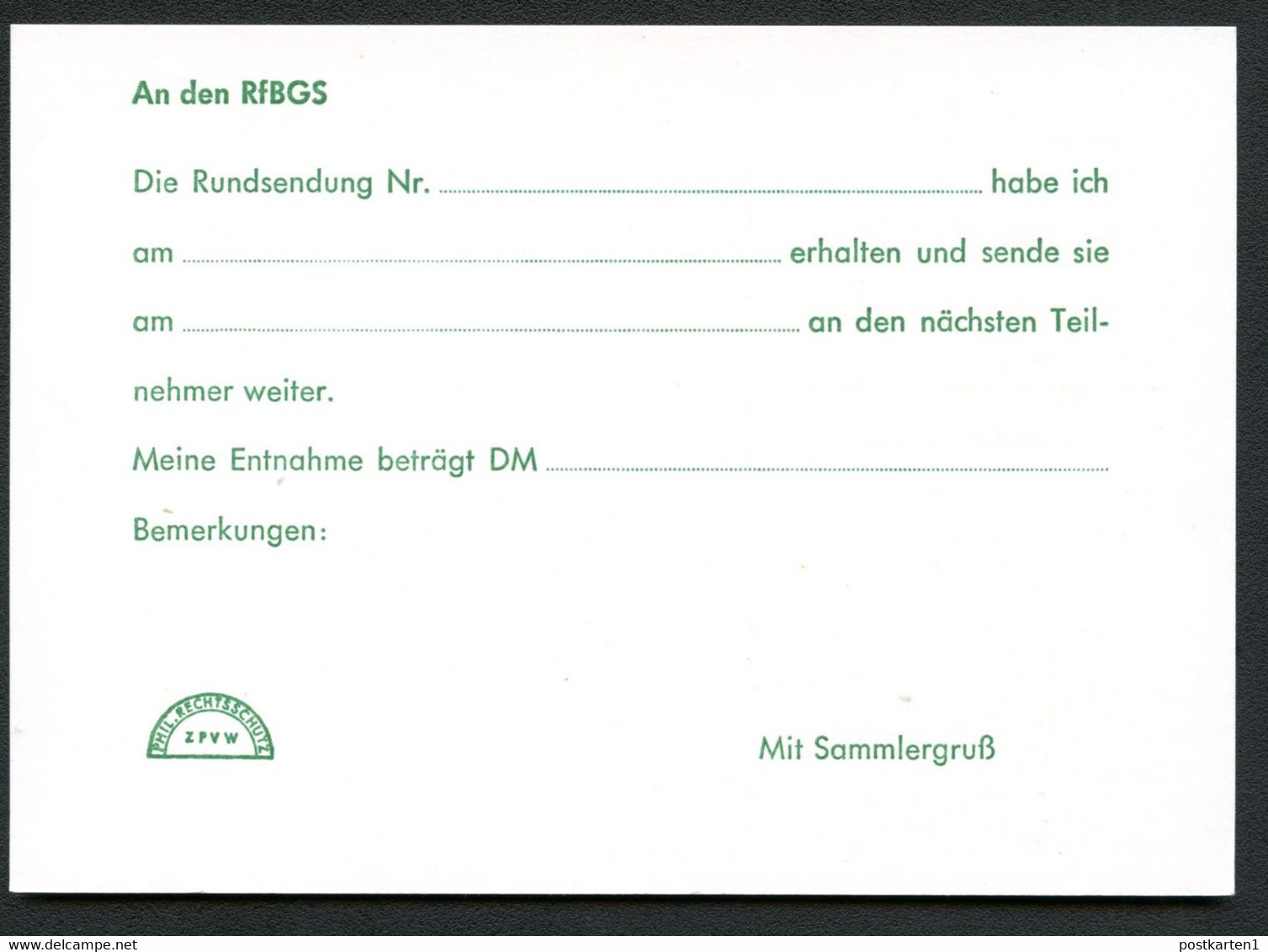 Bund PP104 B2/037 RUNDSENDEDIENST RfBGS Ihmann Tönning-Olversum 1980 - Private Postcards - Mint