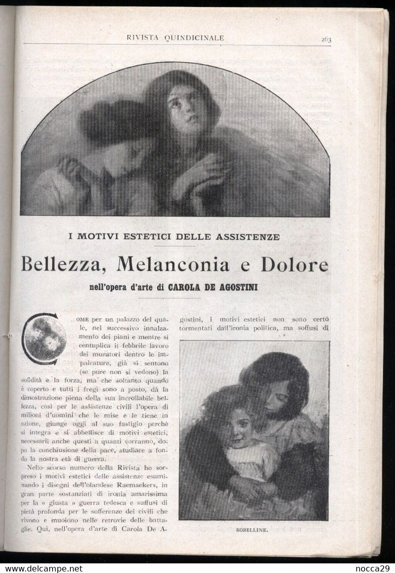 RIVISTA "ASSISTENZA CIVILE" DEL 1917  ARTICOLI SUL RUOLO DELLA DONNA NELLA SOCIETA ITALIANA DEI PRIMI DEL 900 (STAMP57) - Art, Design, Décoration