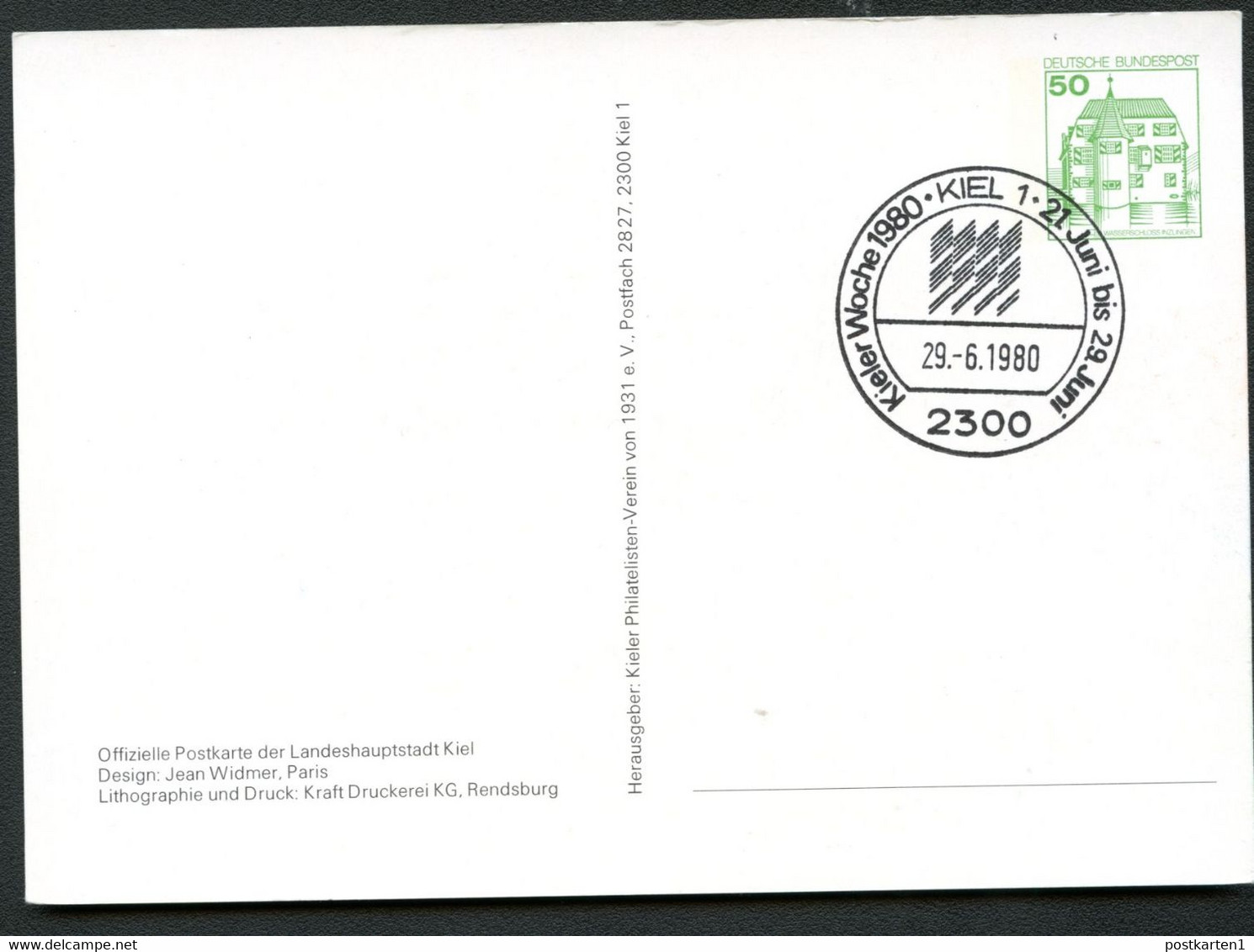 Bund PP104 D2/024 KIELER WOCHE Sost. 1980 - Privatpostkarten - Ungebraucht