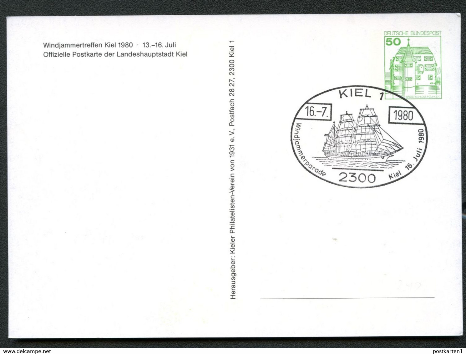 Bund PP104 D2/026 KIELER WOCHE Sost. 1980 - Private Postcards - Mint