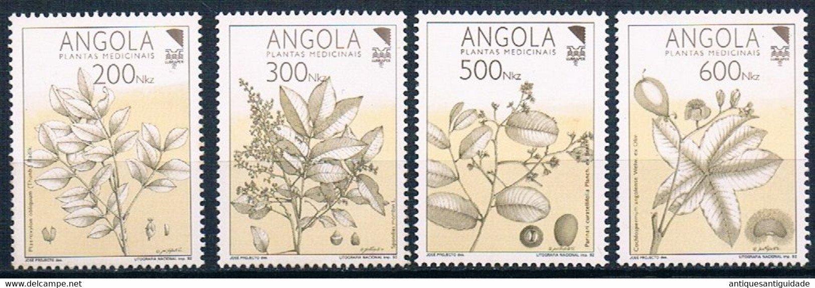 Angola - 1992 - Medicinal Plants - Complete Set - MNH - Heilpflanzen