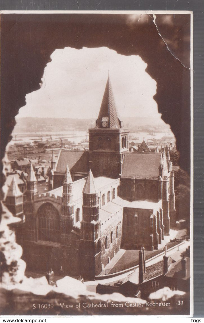 Rochester - View Of Cathedral From Castle - Rochester