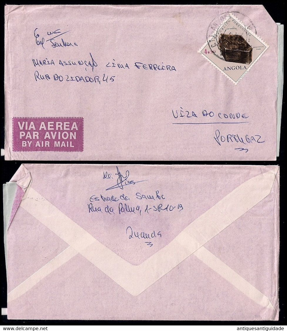 1974 - Luanda  Angola Airmail To Vila Do Conde Portugal With Love Correspondence. - Cartas & Documentos