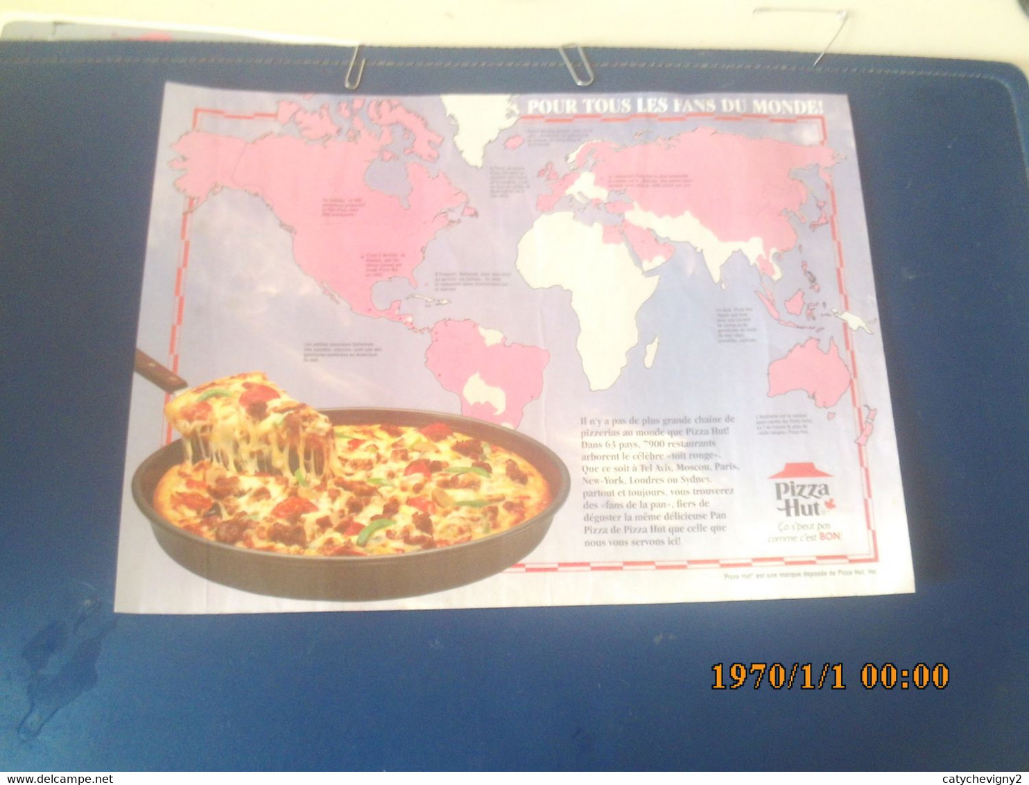 SET TABLE PUBLICITAIRE  EN PAPIER  PIZZA HUT - Company Logo Napkins