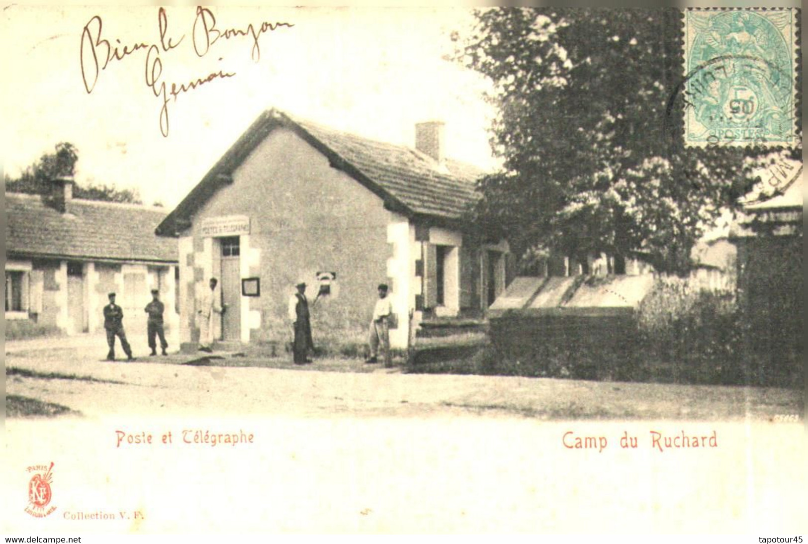 C O Cl M 3/  Carte  Ancienne  > Début XX E Siècle  "Camp Du Ruchard 37"  (F 140 X 90 Mm) - Characters