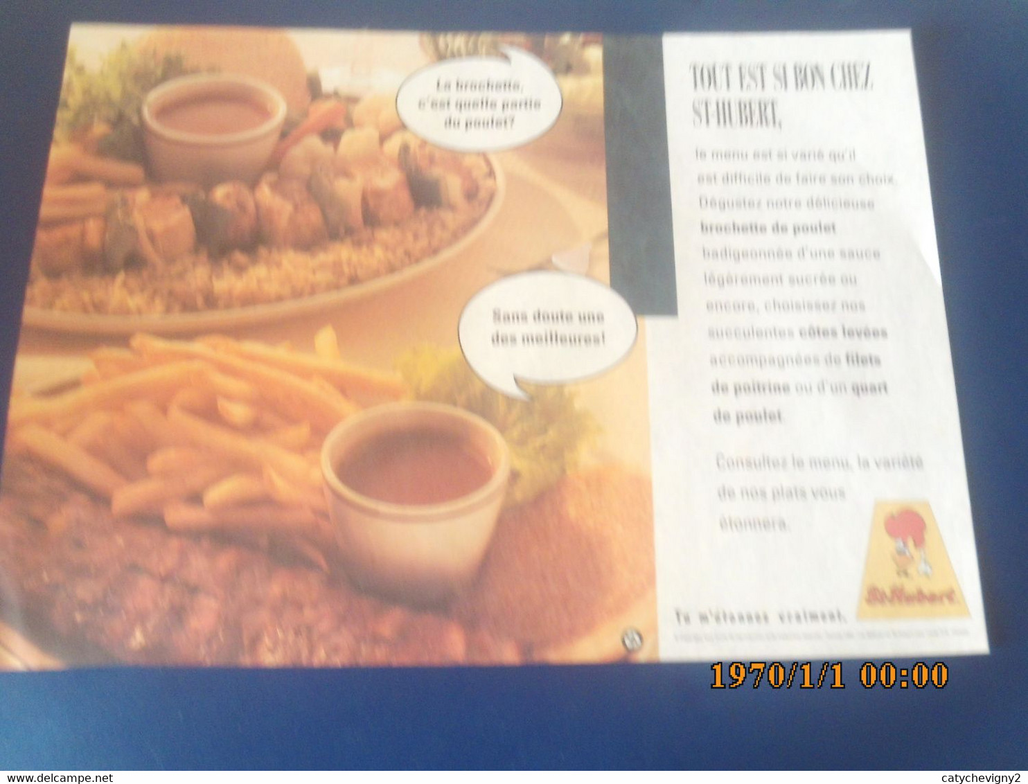 SET TABLE PUBLICITAIRE  EN PAPIER   RESTAURANT ST HUBERT TOUT EST BON - Reclameservetten