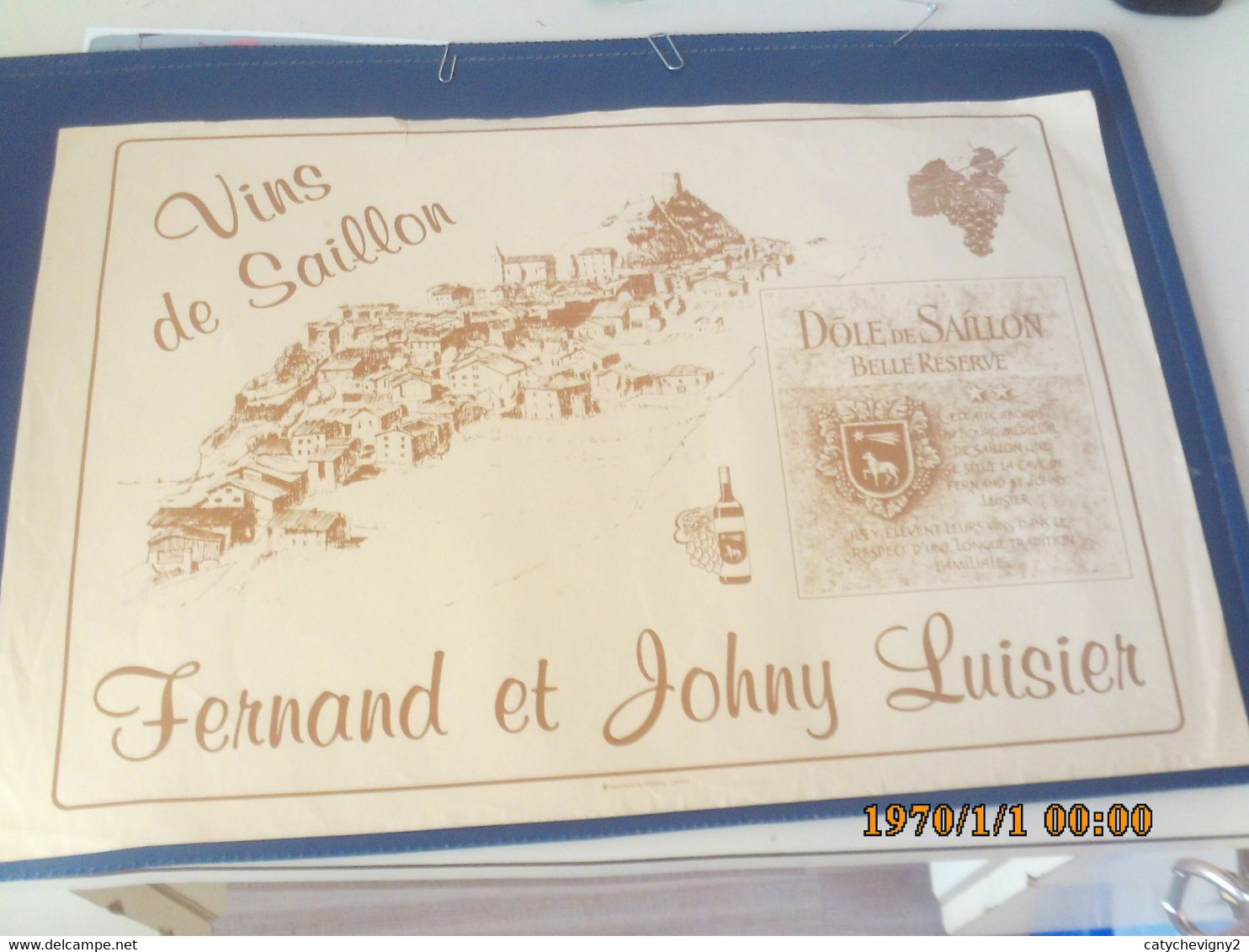 SET TABLE PUBLICITAIRE  EN PAPIER   VINS DE SAILLON  FERNAND ET JOHNY LUISSIER  DOLE DE SAILLON - Reclameservetten