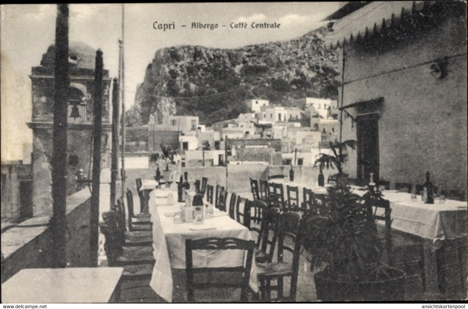 CPA Capri Neapel Campania, Albergo Caffe Centrale, Terrasse - Other & Unclassified