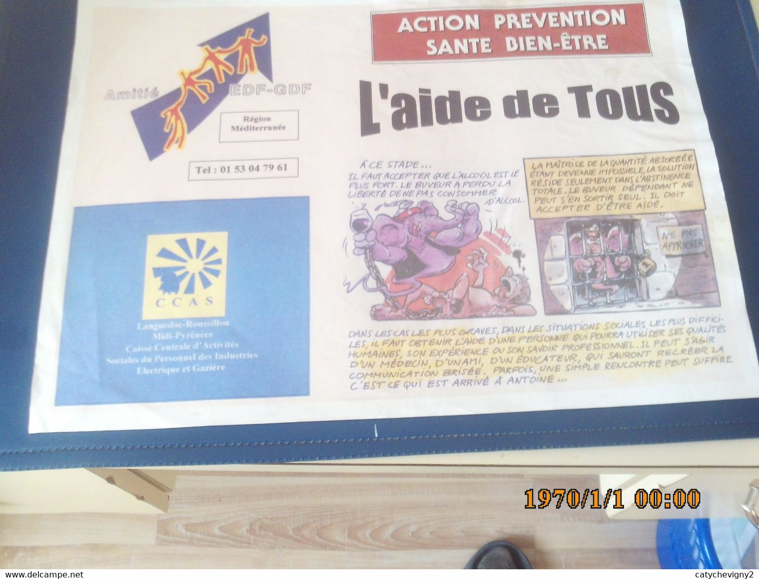 SET TABLE PUBLICITAIRE  PAPIER  AMITIE EDFGDF ACTION PREVENTION SANTE  CCAS - Reclameservetten