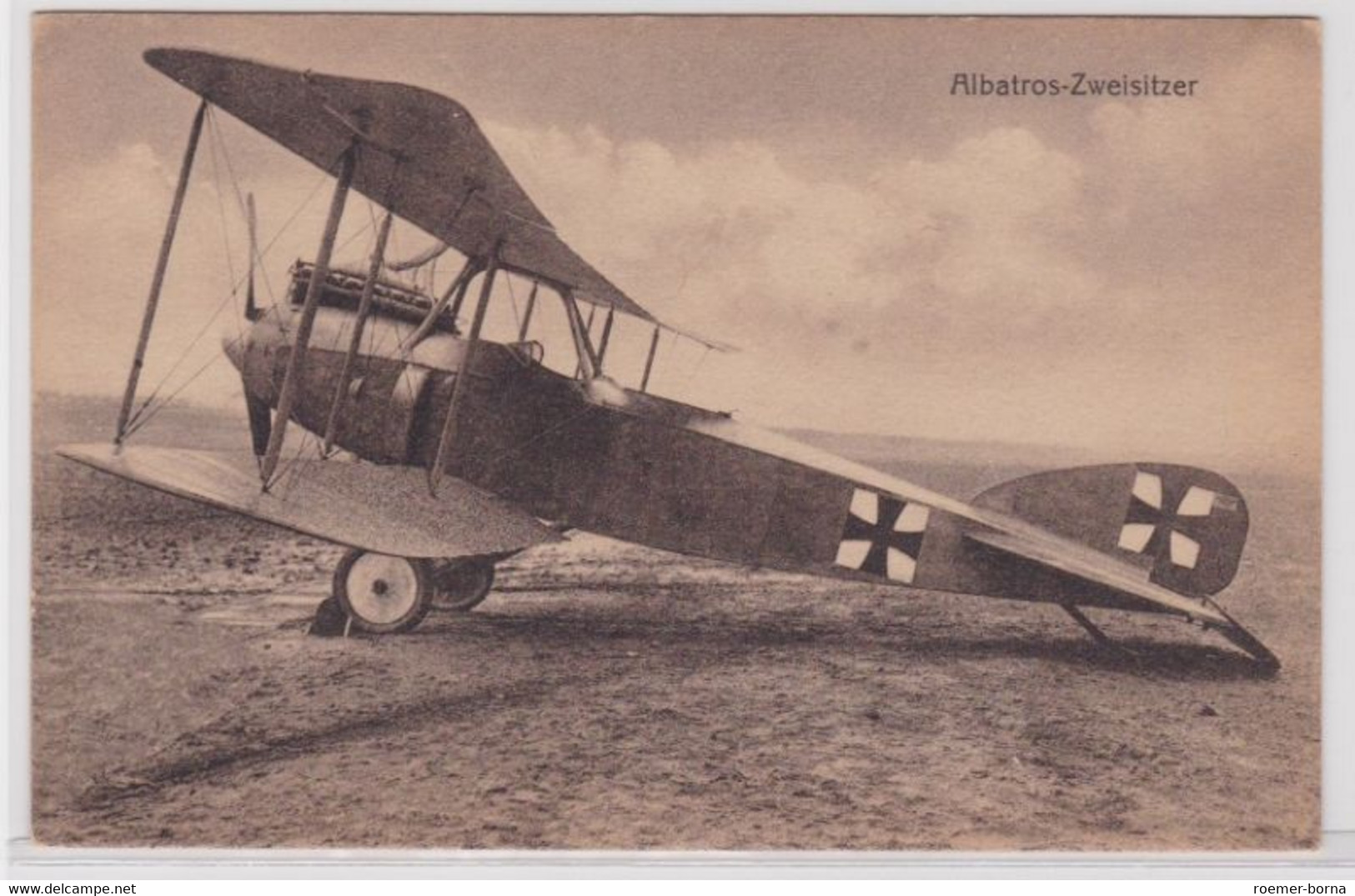 98494 Ak Albatros Zweisitzer Flugzeug Im 1.Weltkrieg Um 1915 - Altri & Non Classificati