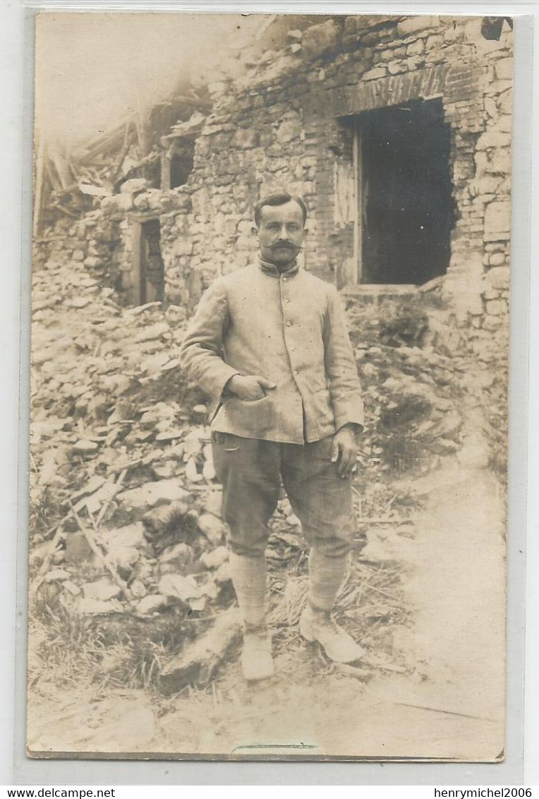 51 Marne Cormicy Champagne  Souvenir D'un Militaire Du 298 E Régiment Au Col Carte Photo - Autres & Non Classés