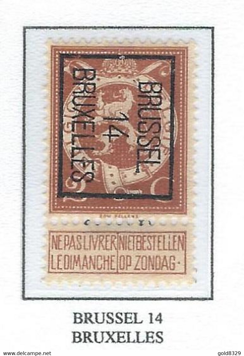 Préo  1914   -   COB 109 MNH TYPO -  (2c. Brun BRUSSEL  14  BRUXELLES) (Pos B) - Typos 1912-14 (Löwe)