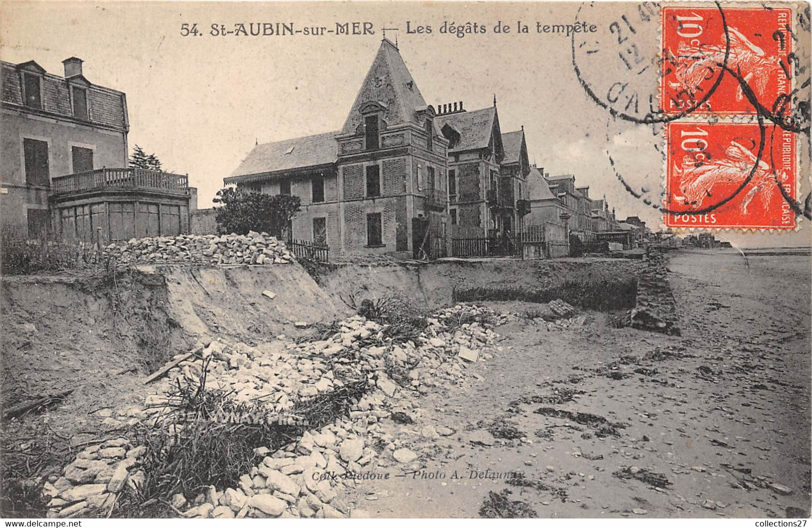 14-SAINT-AUBIN-SUR-MER- LES DEGÂTS DE LE TEMPÊTE - Saint Aubin