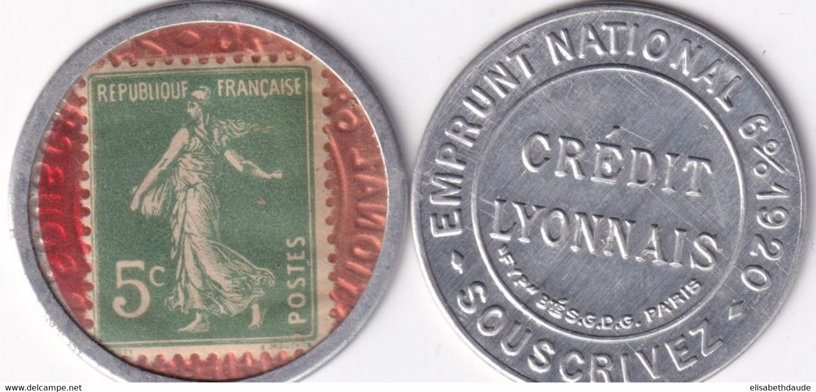 SEMEUSE - 1920 - TIMBRE MONNAIE Du CREDIT LYONNAIS "EMPRUNT NATIONAL" - Monétaires / De Nécessité