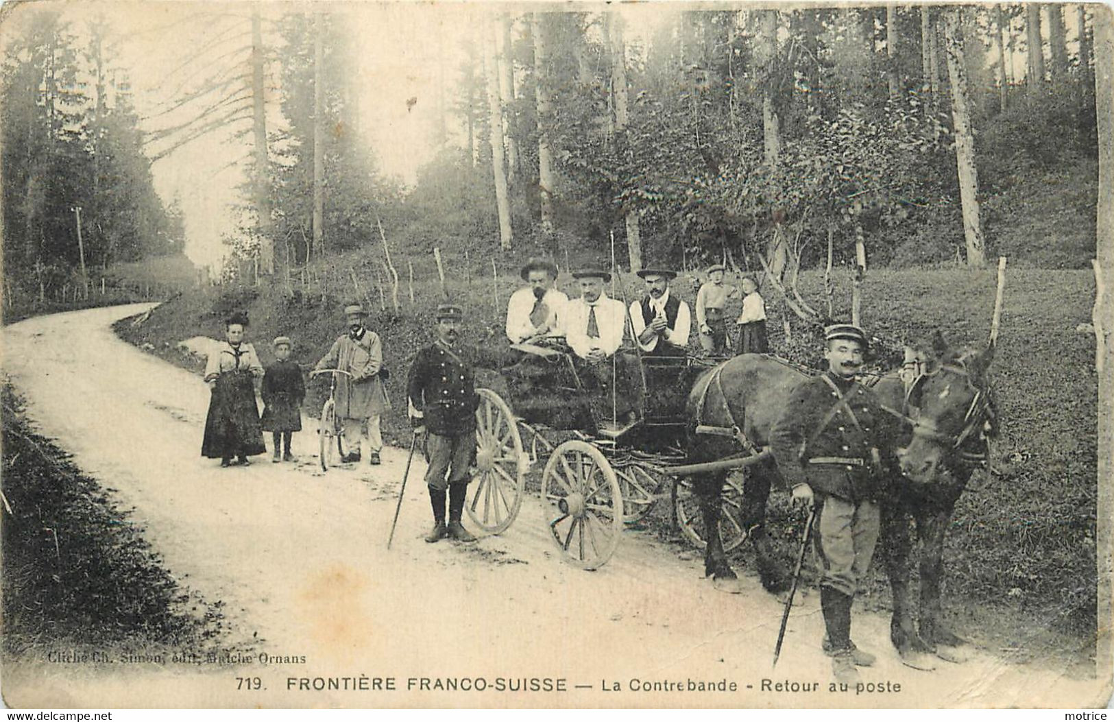 FRONTIERE FRANCO-SUISSE - La Contrebande, Retour Au Poste.(carte Vendue En L'état) - Douane