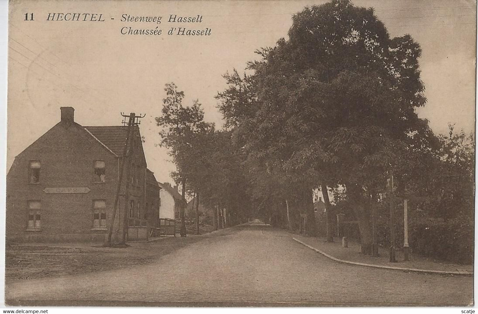 Hechtel   -   Steenweg Hasselt   -   Café   -   Mooi Kaartje!   -   1931   Naar   Westende - Hechtel-Eksel