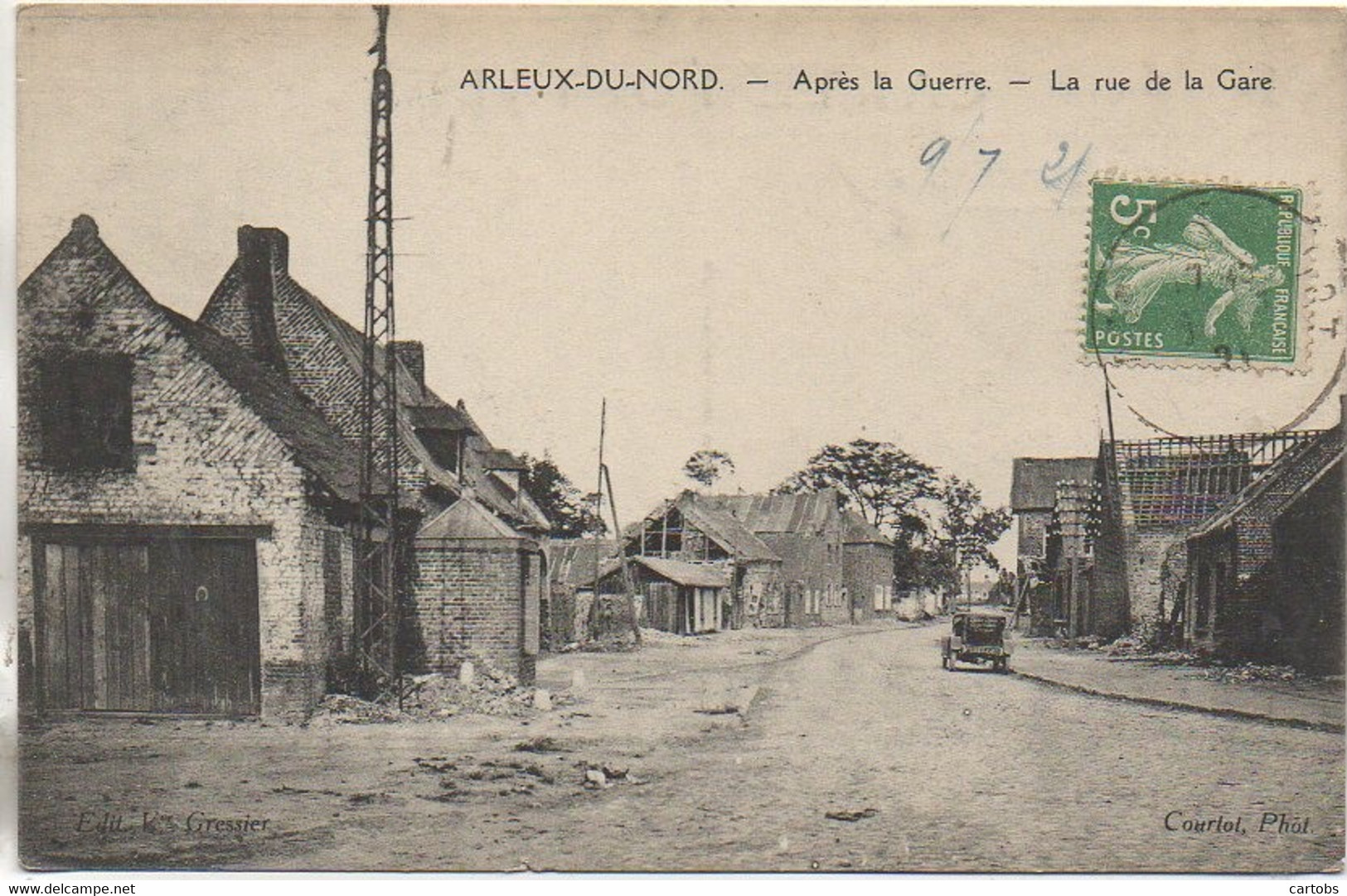 59 ARLEUX-du-NORD  Après La Guerre  - La Rue De La Gare - Arleux