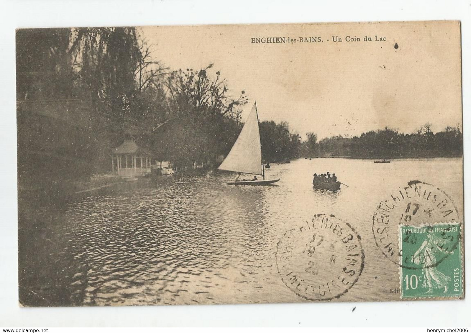 95 Enghien Les Bains Voilier Un Coin Du Lac 1925 - Enghien Les Bains