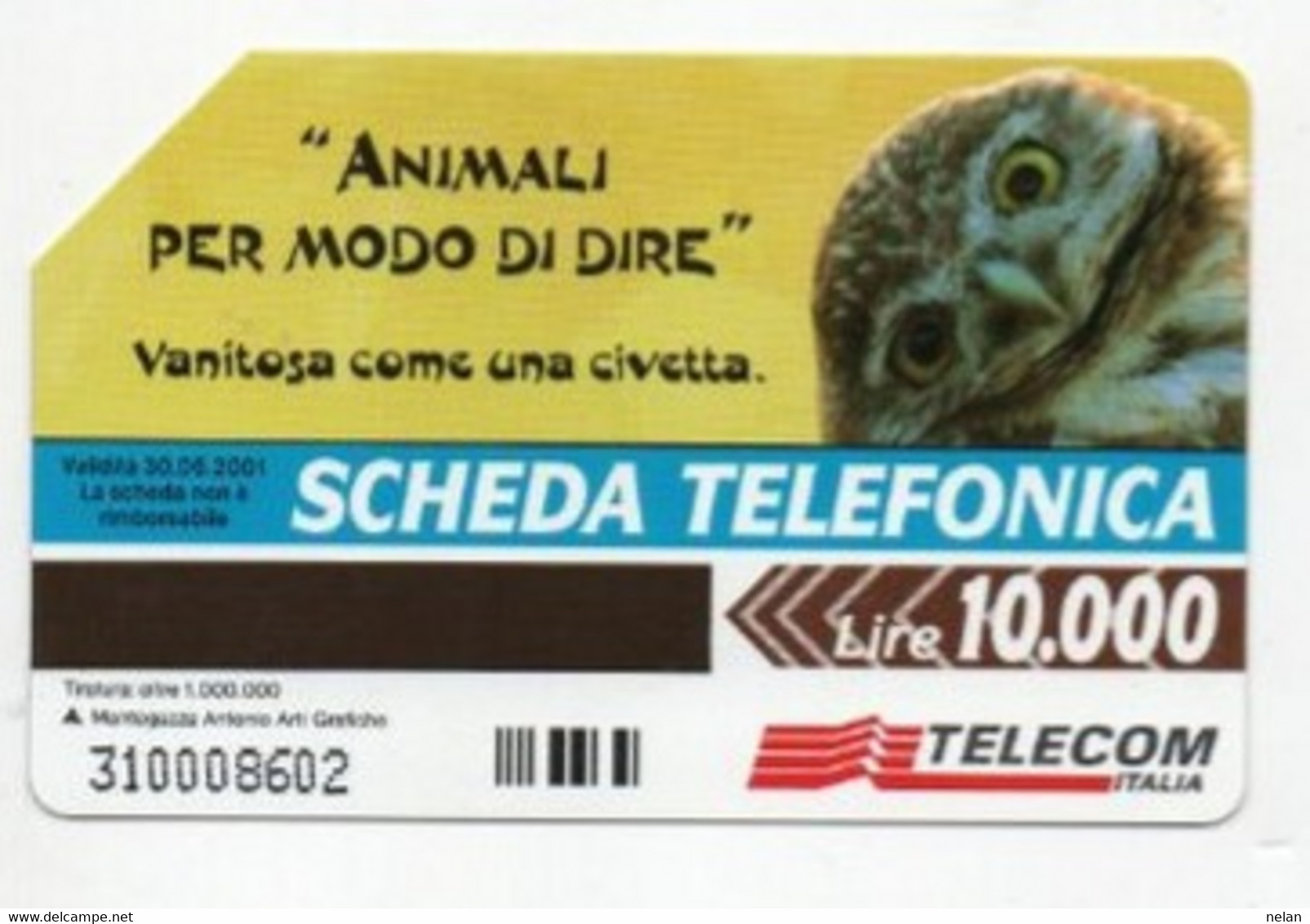 SCHEDA TELEFONICA - PHONE CARD - ITALIA - TELECOM - Eulenvögel