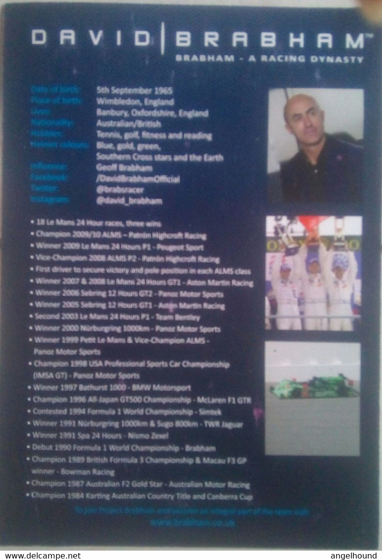 David Brabham ( Australian Racing Driver ) - Authographs