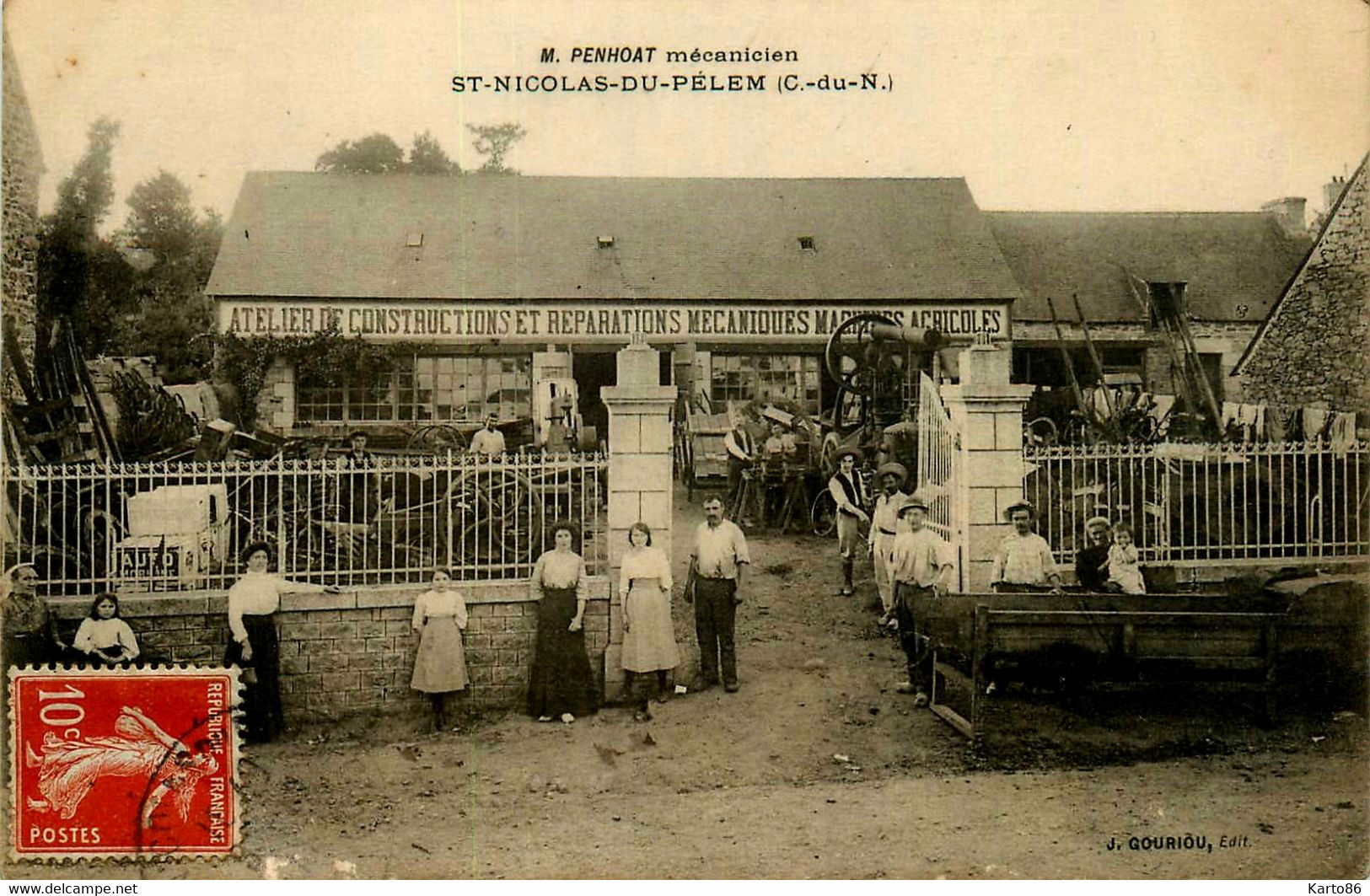 St Nicolas Du Pélem * Devanture Atelier Constructions & Réparations Mécaniques PENHOAT Mécanicien , Machines Agricoles - Saint-Nicolas-du-Pélem