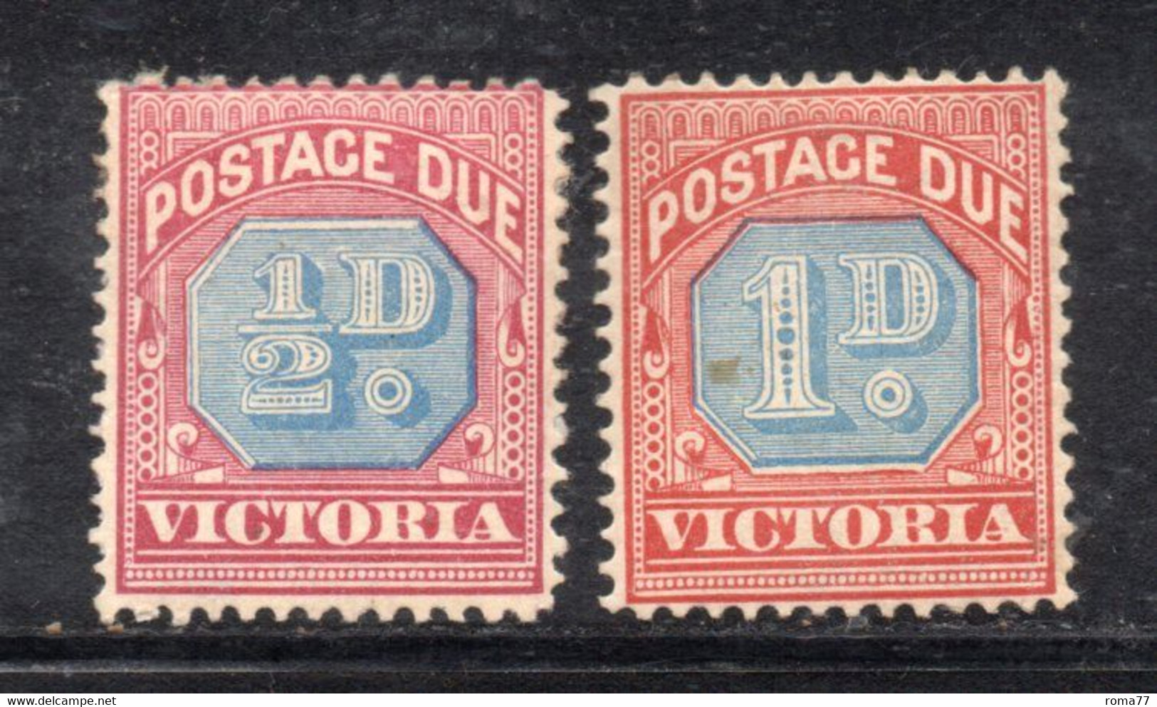 APR526  - VICTORIA 1890, Segnatasse Yvert N. 1 + 2 *  Linguelle Molto Pesanti  (2380) - Mint Stamps