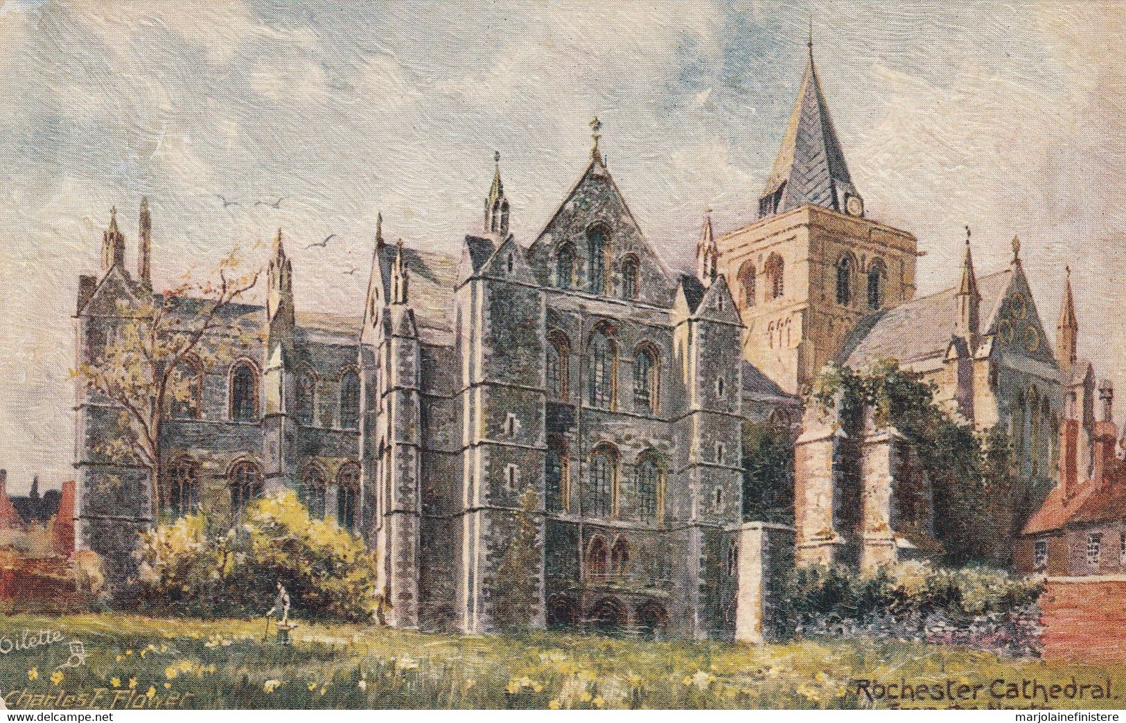 Rochester Cathedral. Charles E. Flower - TUCK'S POST CARD. "OILETTE" N° 7024. - Rochester