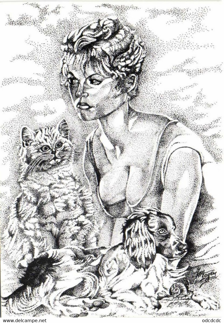 Illustrateur Ignace Mogère (dit )Mederic Brigitte Bardot Avec Nos Amis Les Betes   RV Tirage 150 Ex - Actors