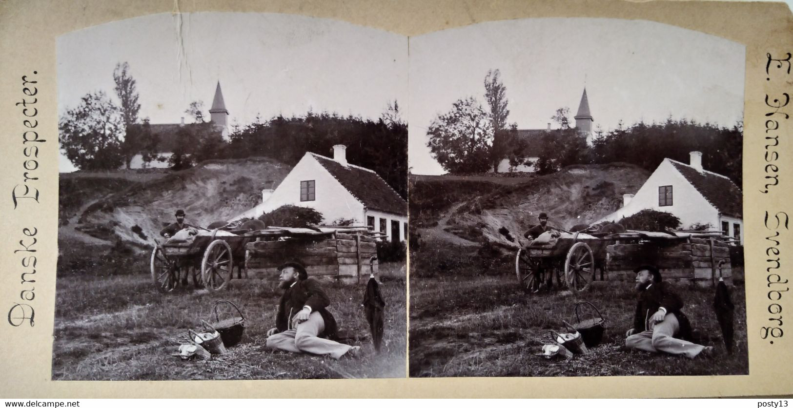 PHOTO STÉRÉO DANEMARK - Cliché Du Célèbre Photographe E. Hansen, Svenborg - Fin XIX ème TBE - Stereoscopic