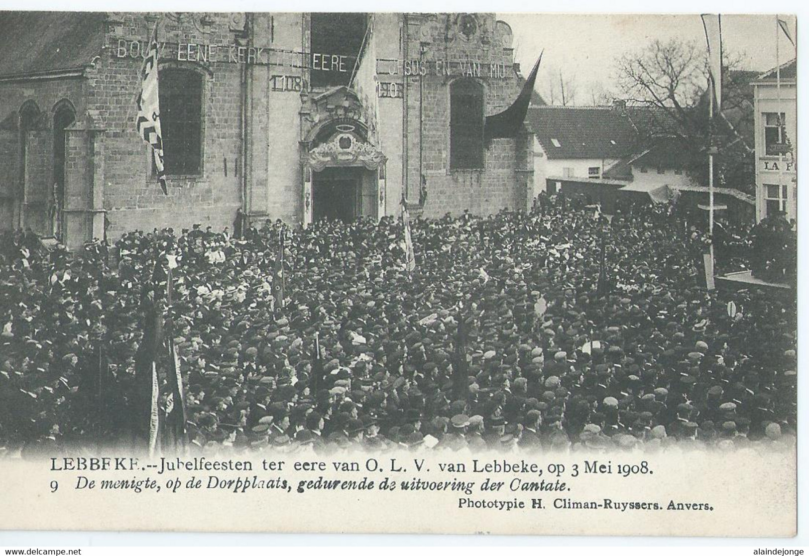 Lebbeke - Jubelfeesten Op 3 Mei 1908 - De Menigte, Op De Dorpplaats - Lebbeke