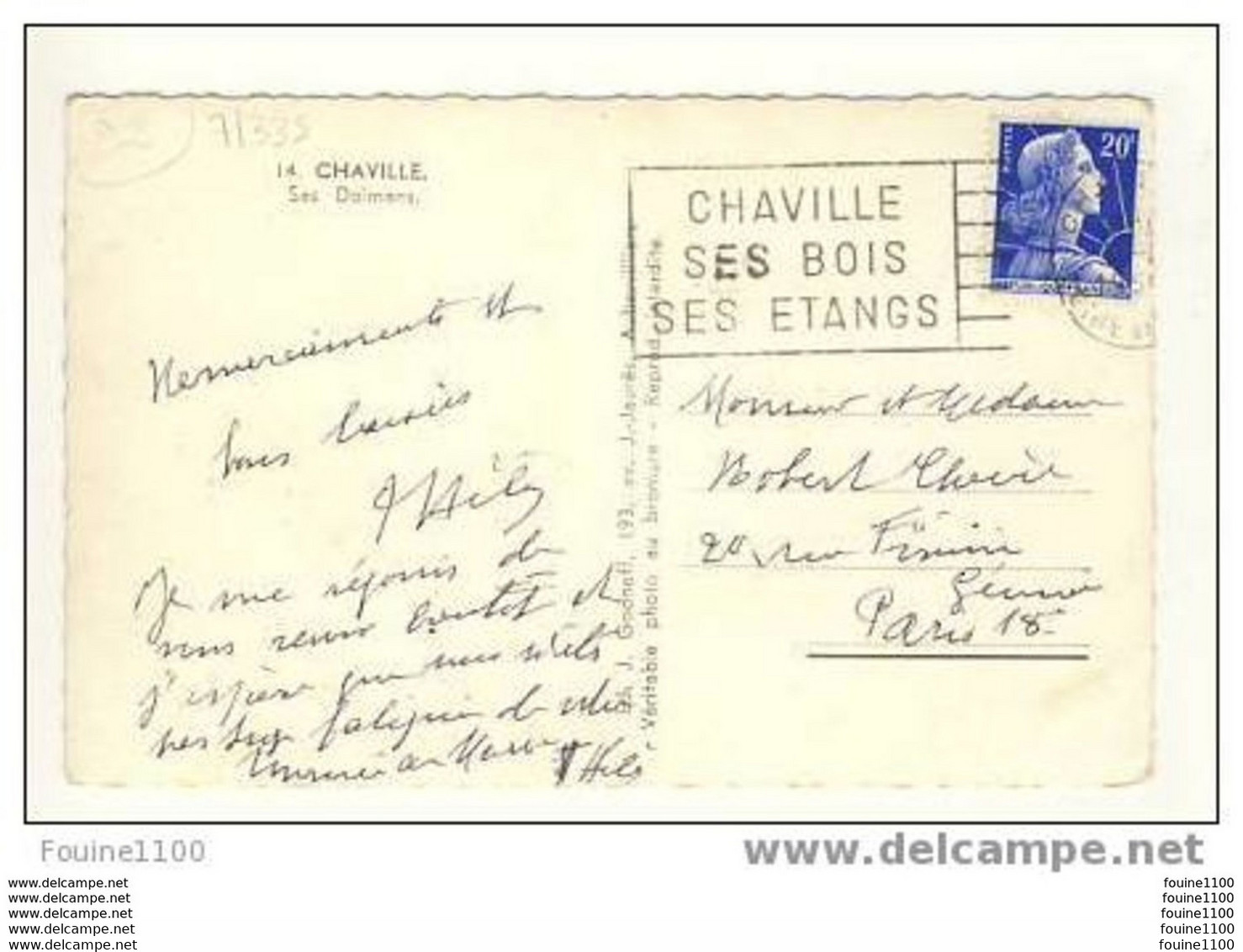 Carte De Chaville Ses Dolmens - Chaville