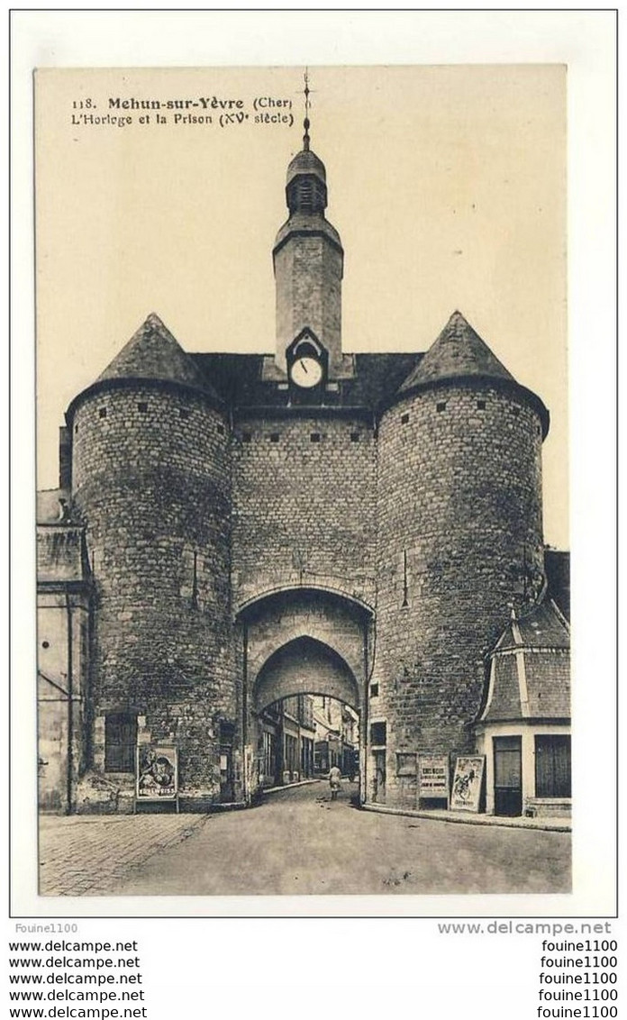 Carte De Mehun Sur Yèvre L' Horloge Et La Prison ( Affiche Cinéma Edelweiss ) ( Peu Courante ) - Mehun-sur-Yèvre