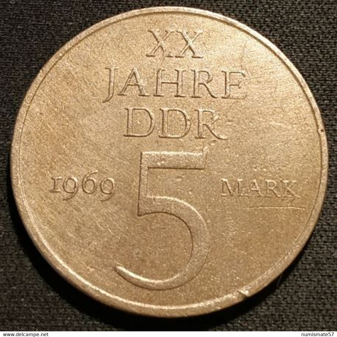 RDA - ALLEMAGNE - GERMANY - 5 MARK 1969 - 20 Ans RDA - KM 22.1 - 5 Mark