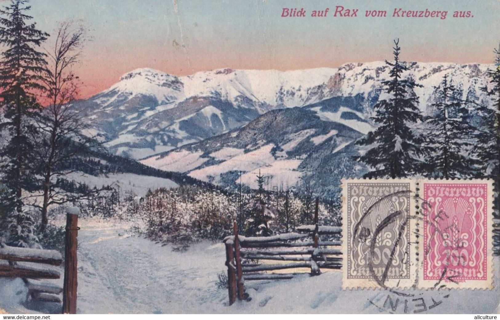 A4059-  Blick Auf Rax Vom Kreuzberg Aus, Osterreich Seebenstein 1923 Austria Lower Austria Unused Postcard - Raxgebiet