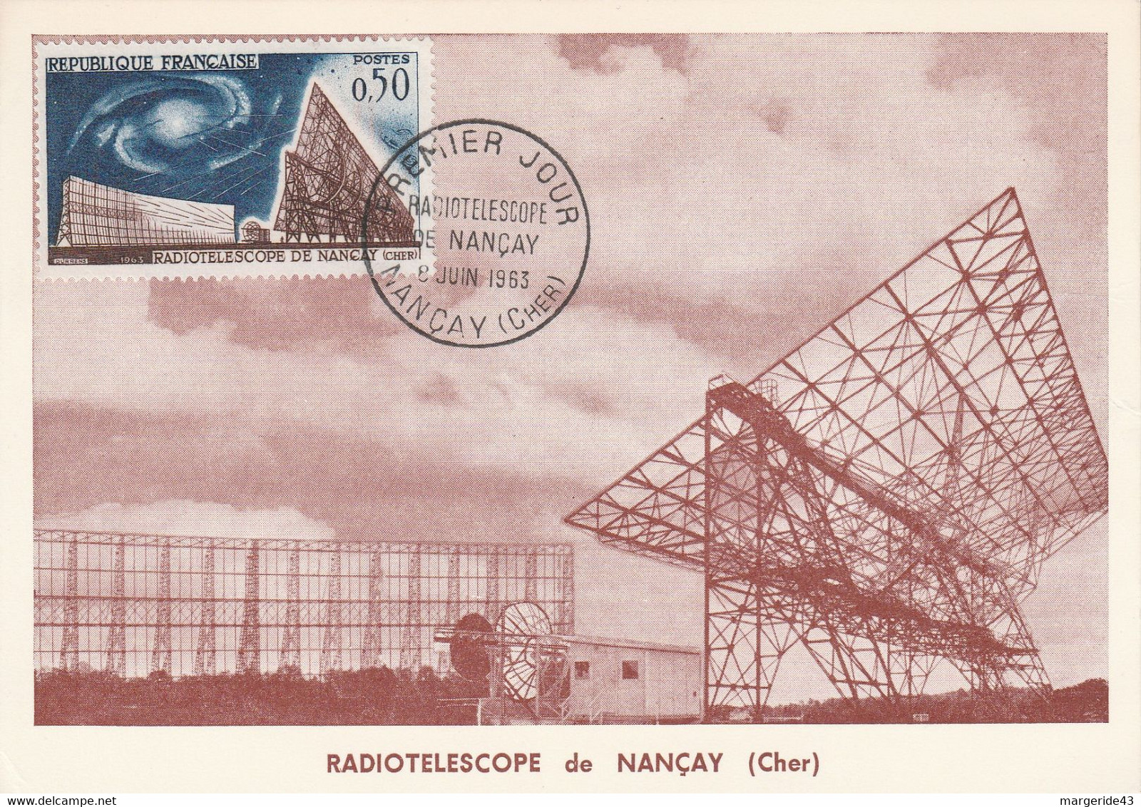 CARTE MAXIMUM 1963 RADIOTELESCOPE DE NANCAY - 1960-1969