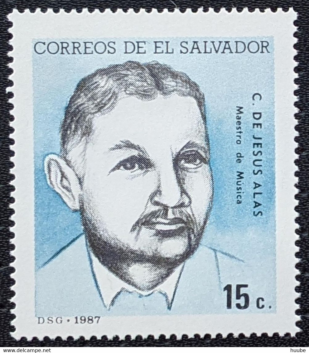 El Salvador, 1987, MI 1656, Famous People, C. De Jesus Alas (Music), 1v Out Of Set, MNH - Musique